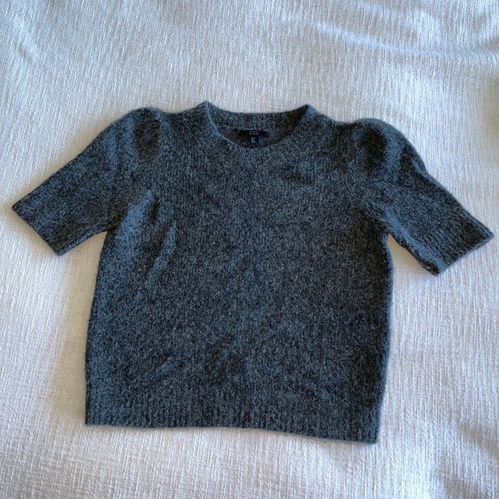 COS Gray Alpaca Blend Short Sleeve Sweater, Size XS